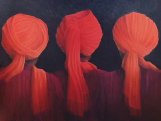 Tríptico de turbante, 2005 (acrílico)