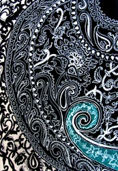 Estudo Paisley, 2016 (Tinta sobre papel de aguarela)