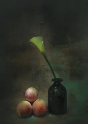 Natureza morta com lírios-calla melancólicos