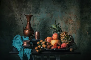 Fruta rústica e cobre