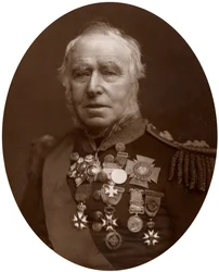 Almirante Sir Sydney Colpoys Dacres, governador do Greenwich Hospital, 1883.