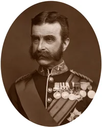 Major-general Lord Chelmsford, soldado britânico, 1882.