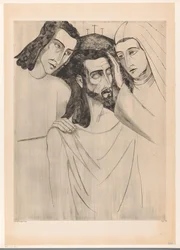 Christus tussen Johannes de Doper como Maria Cristo, sua mãe e São João (título original)