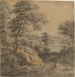 Paisagem arborizada com uma estrada