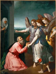 A promessa dos três anjos a Abraão (pintura sobre tela)