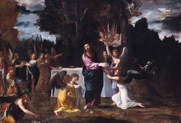 Cristo no deserto, servido por anjos, ca 1608