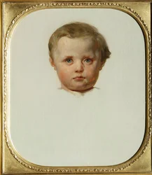 Retrato de Philipp la Renotiere von Ferrary (ou Filippo ou Philippe Ferrari) (1850-1917), filho de Raffaele de Ferrari e Maria de Brignole-Sale (Brignole Sale), Duque e Duquesa de Galliera Pintura de Leon Cogniet (1794-1880) Por volta de 1853 Galleria Pala