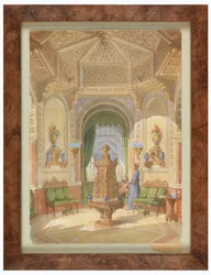 Desenho, projeto para uma sala de fumar mourisca [Tabagie], ca. 1844