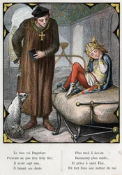 Ilustração de Lorenz Frolich (1820-1908) para a popular canção "O Bom Rei Dagobert". Edição J. Hetzel.Por volta de 1880. (Dor de Dente)