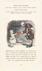 Mademoiselle Lili sabe ler, página 40 - Alfabeto de Mademoiselle Lili, por L. Froelich e por um pai (o próprio Hetzel). Bibliotheque  Magasin d