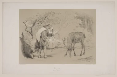 A cruz, pág. 299, ilustração para "Flight of the Deer" de Christian Winther