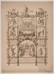Revista comemorativa sobre o carnaval dos artistas em 3 de março de 1854