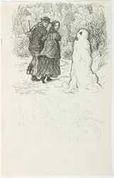 Ilustração de rascunho para o boneco de neve