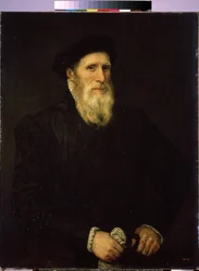 "Retrato de um homem velho" Pintura atribuída a Lorenzo Lotto (1480-1556) 1550 aprox. tamanho 93x72 cm Museu Hermitage São Petersburgo
