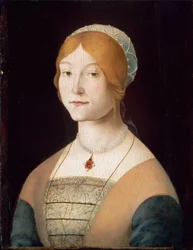 Italiano: Retrato de uma mulher com um colar de pérolas Retrato de uma mulher com um colar de pérolas