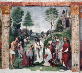 Vida de Santa Cecile: Urban I convida Valerian a converter (fresco
