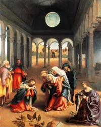 Cristo que deixa a sua Mãe por Lorenzo Lotto (1480 circa- 1556), óleo sobre tela