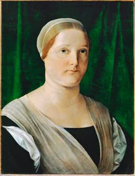 Retrato de uma mulher (pintura sobre madeira)