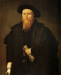 Retrato de um velho com luvas