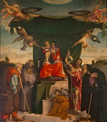 Altarpe de San Bernardino de Lorenzo Lotto ( ca 1480- 1556), óleo sobre tela, 300x275 cm Igreja de San Bernardino Pignolo, Bergamo