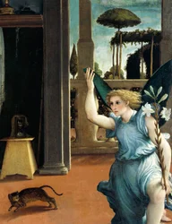 A Anunciação Recanati, por volta de 1532, de Lorenzo Lotto (1480 ca- 1556), óleo sobre tela