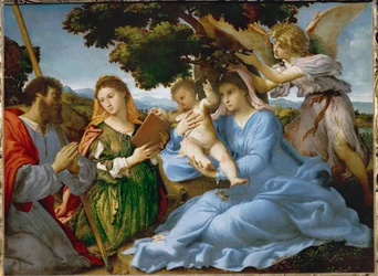 Virgem e menino com Santa Catarina de Alexandria e São Tiago Maior (pintura sobre tela)