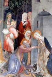 Adeus da virgem a Zacarias e Elizabeth, detalhe (Fresco
