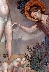 São João Batista batizando as multidões no rio Jordão, detalhe (Fresco