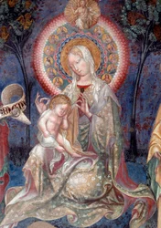 Virgem e Criança com São João Batista e São Tiago Apóstolo, detalhe (Fresco