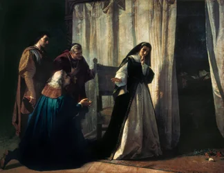 La reine Jeanne Iere dite Jeanne la Folle (Juana la Loca) (1479-1555) Peinture de Lorenzo VALLES (1830-1910). Madrid. Museo del Prado.