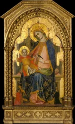 Madonna e criança entronizada com dois doadores, ca. 1360-65.