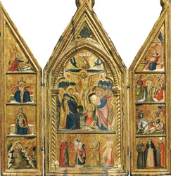 Tríptico portátil com crucificação central