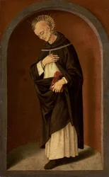 São Bernardino de Siena, num nicho esculpido
