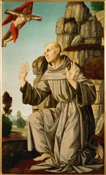 São Francisco recebendo os estigmas (pintura sobre madeira)