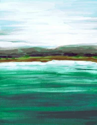 Paisagem marítima verde e serena