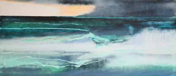 Seascape, (óleo e goma-laca no gesso)