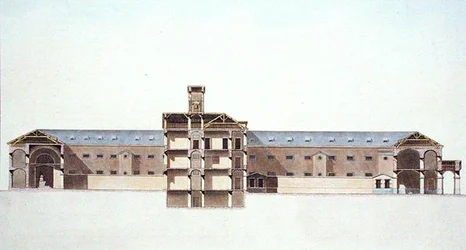 Cross Section of the New Prison in Brussels, from 