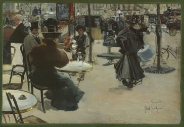 Cena de rua, também conhecida como Terraço de um café, ca. 1895 (óleo sobre madeira)