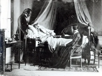 A visita do médico ao doente, cerca de 1840-50