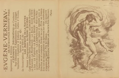 Nus dançantes e propaganda para "Decorative Prints" de Eugène Verneau [verso]