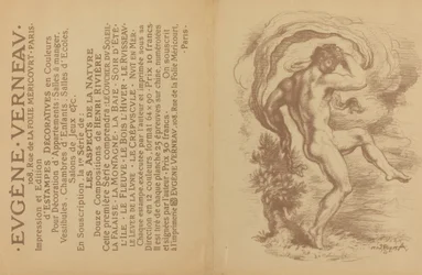 Nus dançantes e propaganda para "Decorative Prints" de Eugène Verneau [verso]