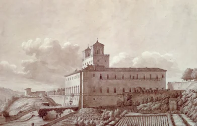 Villa Medici no Monte Pincian (Pincio) em Roma, por Louis-Auguste Boileau (1812-1896), Itália