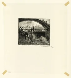 Eclusa do Canal Saint-Martin, placa seis de Le Long de la Seine et des Boulevards