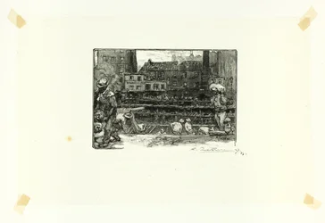 Descarregadores de gesso, placa três de Le Long de la Seine et des Boulevards