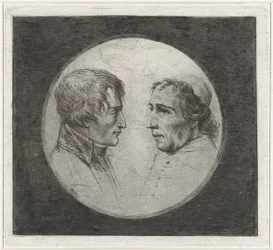 Coclers, L B, Duplo retrato de Napoleão e do Papa Pio VII (ca1805, Rijksmuseum)