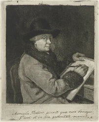 Retrato do artista Johannes Janson, desenhando