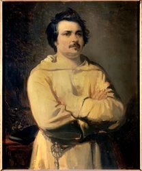 Retrato de Honore de Balzac (1799-1850) Pintura de Louis Boulanger (1806-1867) Século XIX. Torres. Museu de Belas Artes.