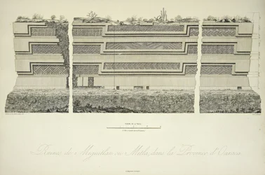 Ruínas de Miguitlan ou Mitla, na Província de Oaxaca, ilustração de 