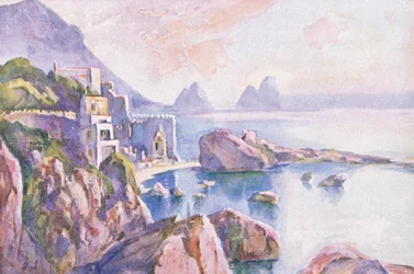 A ilha de Capri, da Hutchinsons Picturesque Europe, publicada por Hutchinson & Son, c.1930
