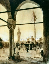 Mesquita, Cairo, Egito, 1928
